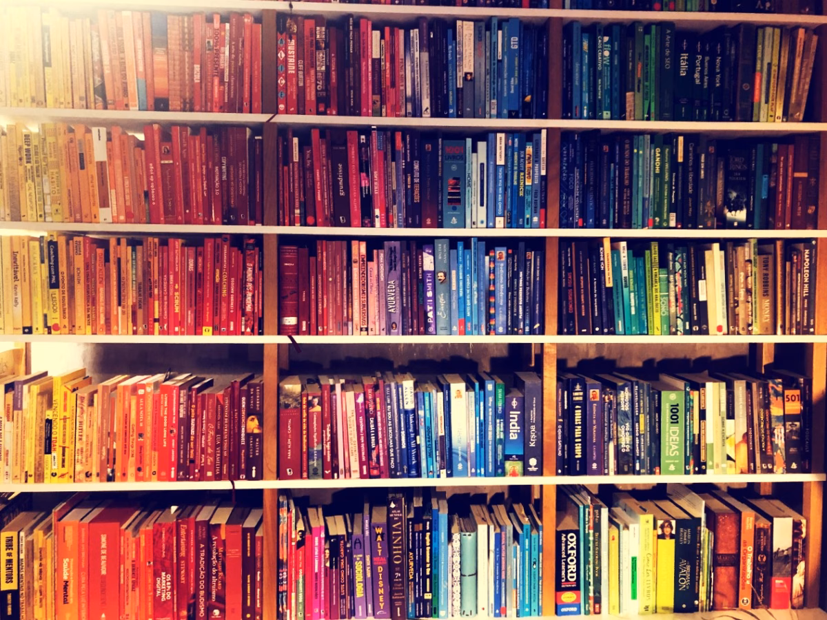 Harmonia Cromática: Coordenando Livros e Objetos por Cor na Estante - inspiração