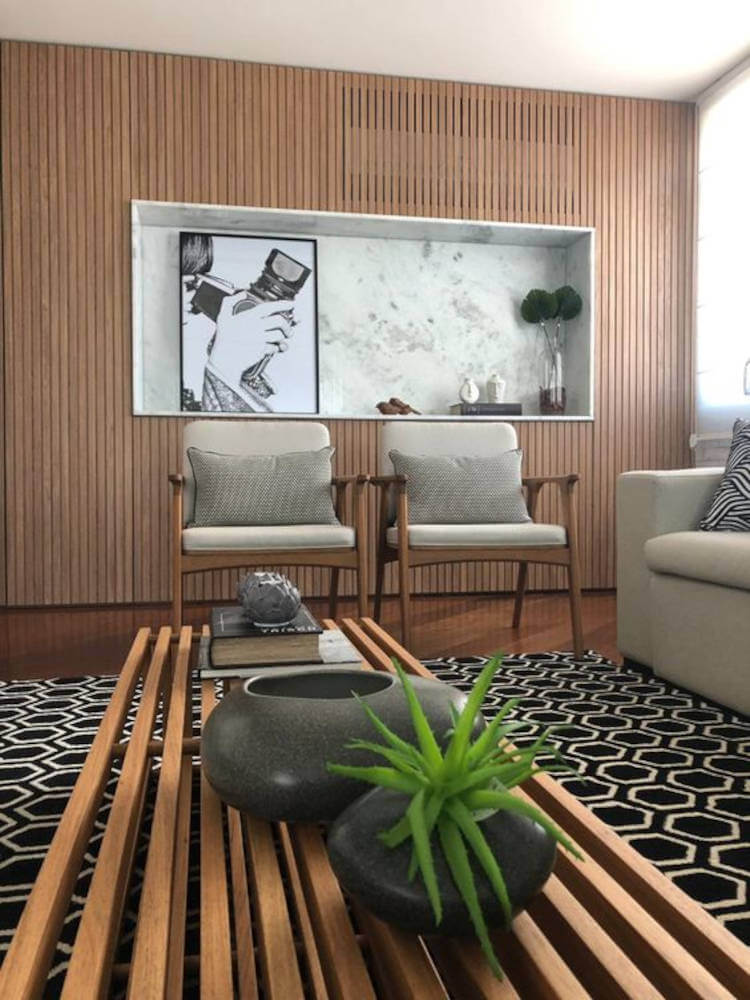 Split Escondido Atrás de Elementos Vazados - ideia