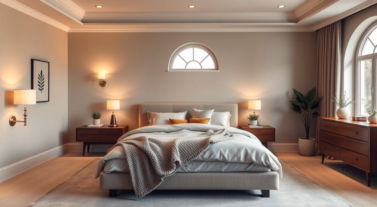 Quarto dos Sonhos com Papel de Parede Texturizado: Charme e Elegância - inspiração