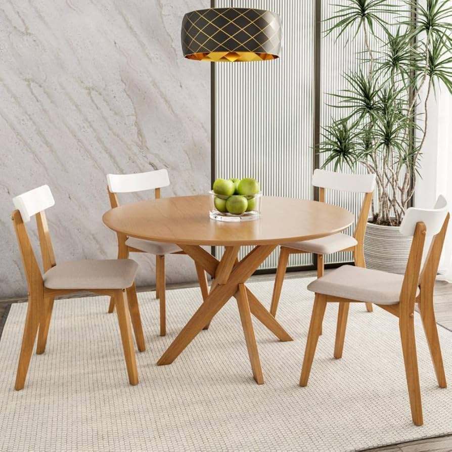 Em madeira maciça com acabamento natural: aconchego e durabilidade - detalhe