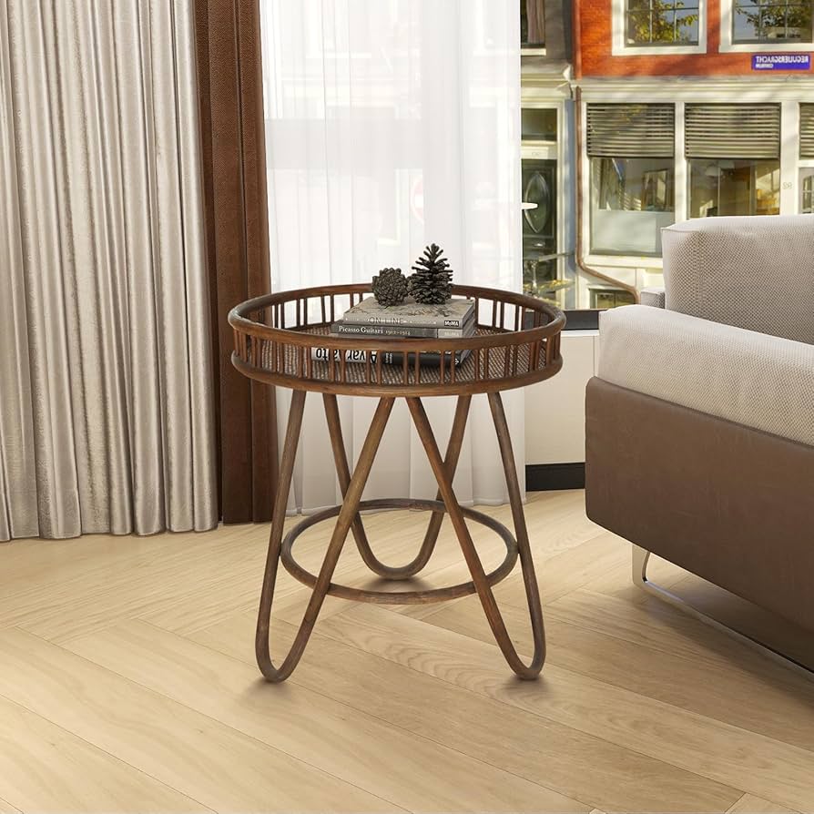 Rústico e Moderno: Mesas Laterais com Detalhes em Macramê - ideia