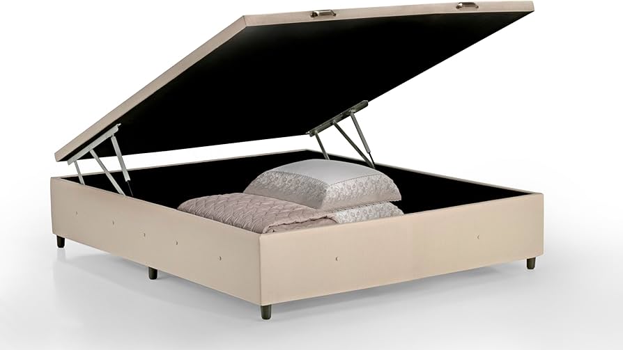 Cama Box Baú com Revestimento em Linho: Sofisticação Natural! - ideia
