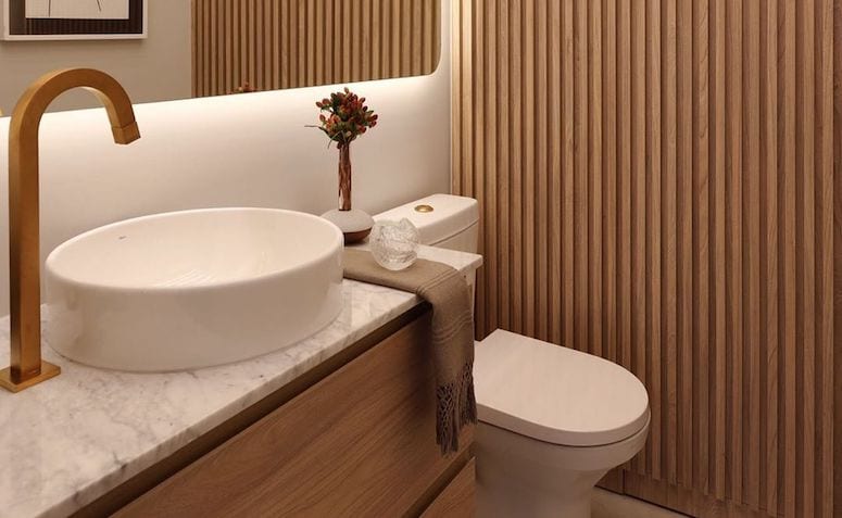 Bancadas Estreitas com Cubas de Apoio: Elegância que Não Compromete a Circulação - ideia