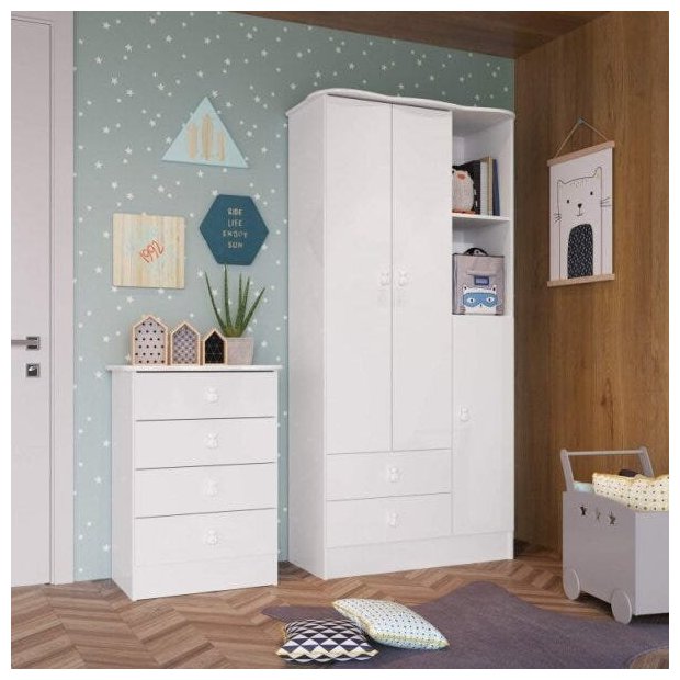 Cômoda Degradê: Um Arco-Íris Suave no Seu Quarto - detalhe