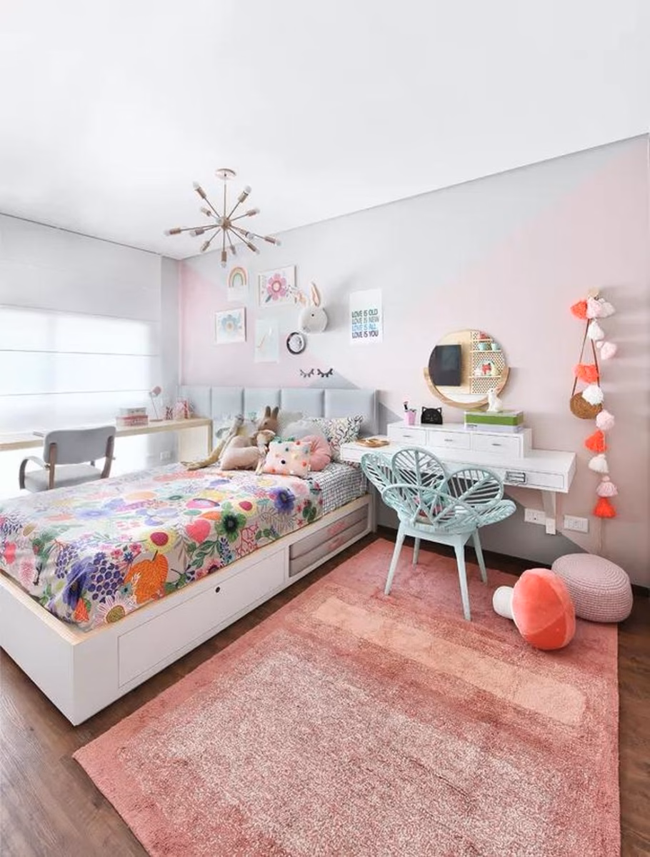 Quarto Feminino com Cantinho de Leitura: Um Espaço Relaxante e Inspirador - detalhe