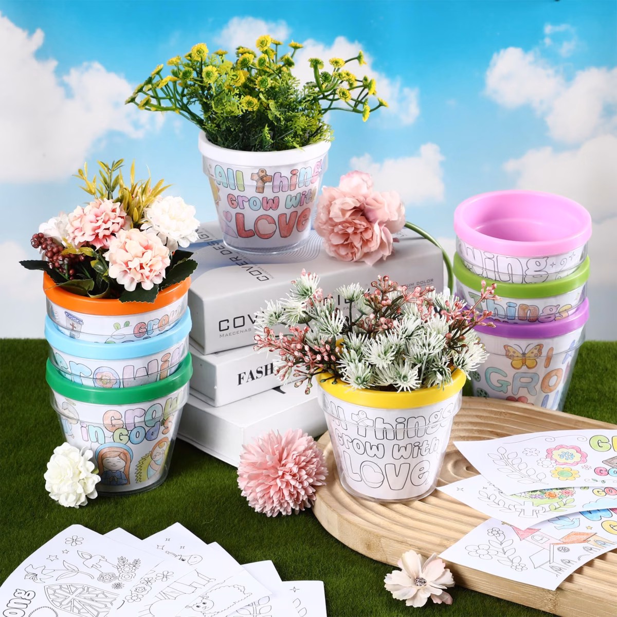 Vasos Decorados com Decoupage Floral: Personalização Criativa - detalhe