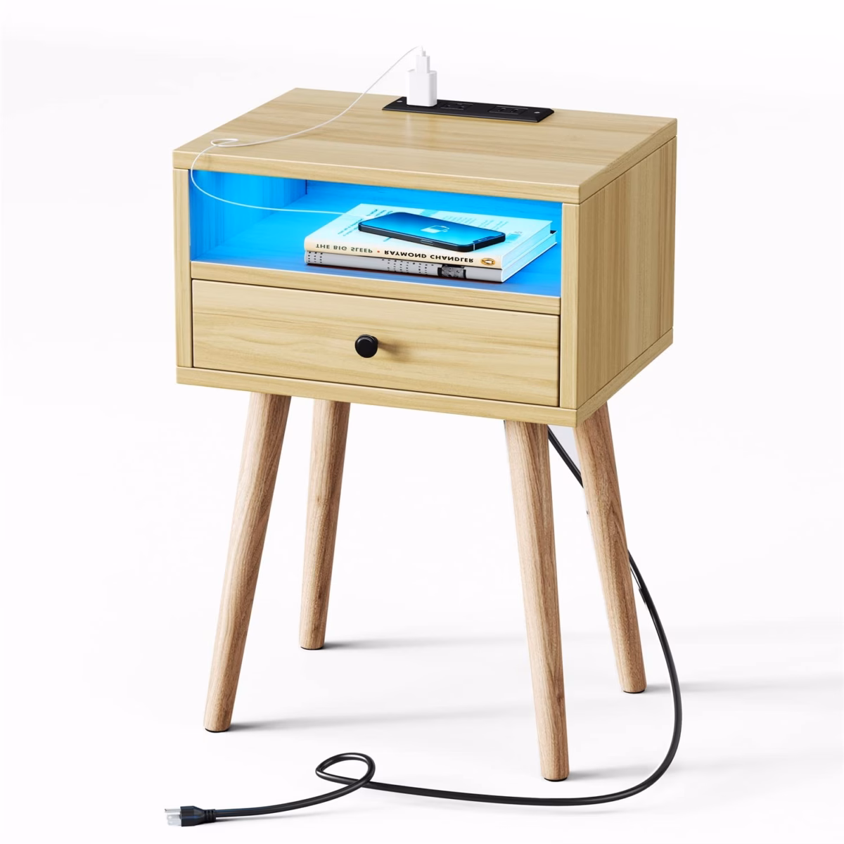 Luz e Aconchego: Mesas Laterais Iluminadas com Cordão de LED - inspiração