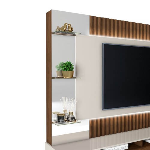 Painel Ripado com Espelho: Ampliação e Elegância em Dobro - ideia