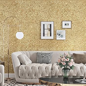 Papel de Parede com Detalhes Metalizados: Um Toque de Glamour e Sofisticação - ideia