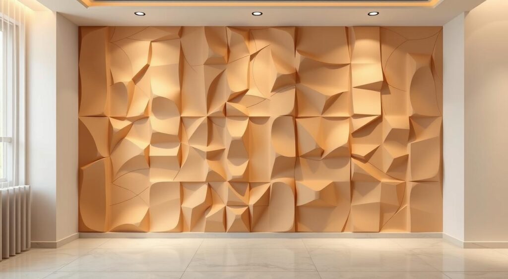 Sofisticação Natural: Revestimento 3D de Madeira para um Ambiente Acolhedor - detalhe