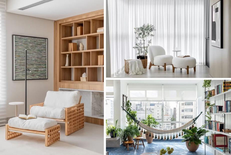 Sala de Estar Relaxante com Cantinho de Leitura - inspiração
