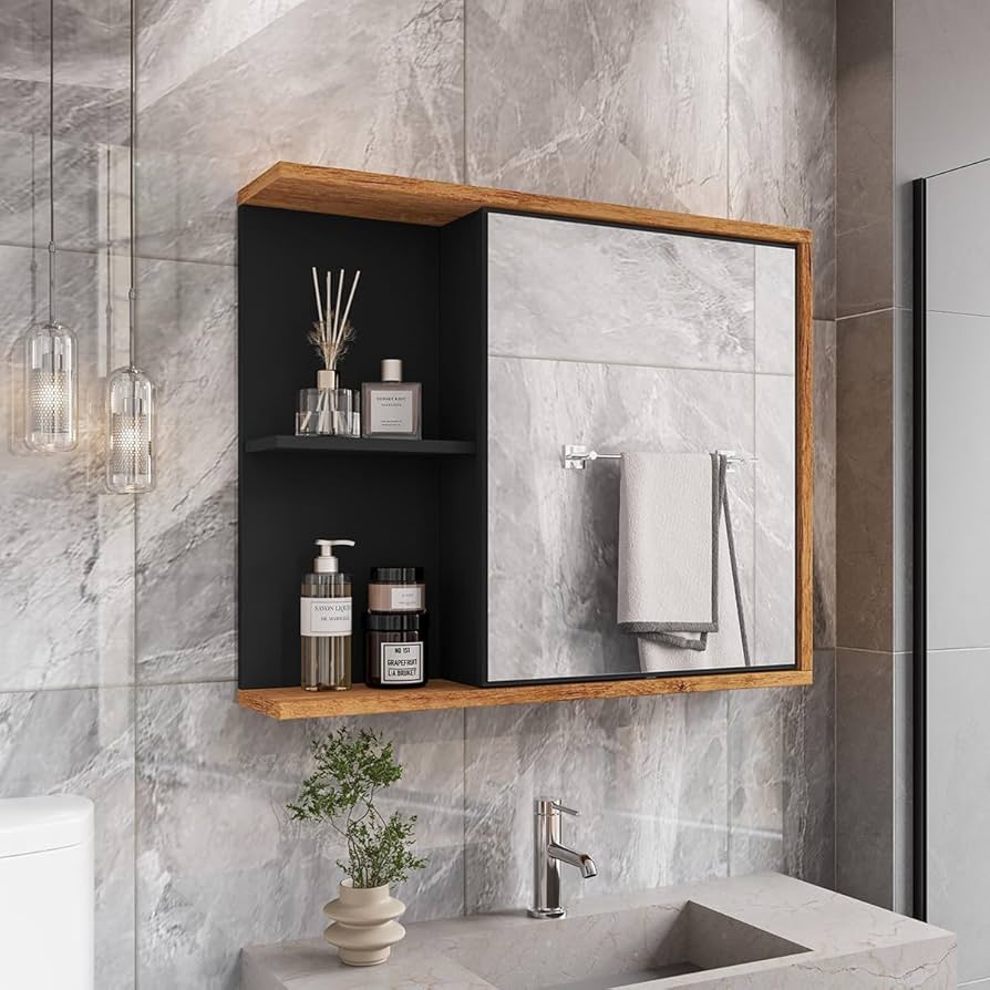 Armário Aéreo com Prateleiras de Vidro e Suportes Invisíveis: Leveza e Sofisticação! - detalhe