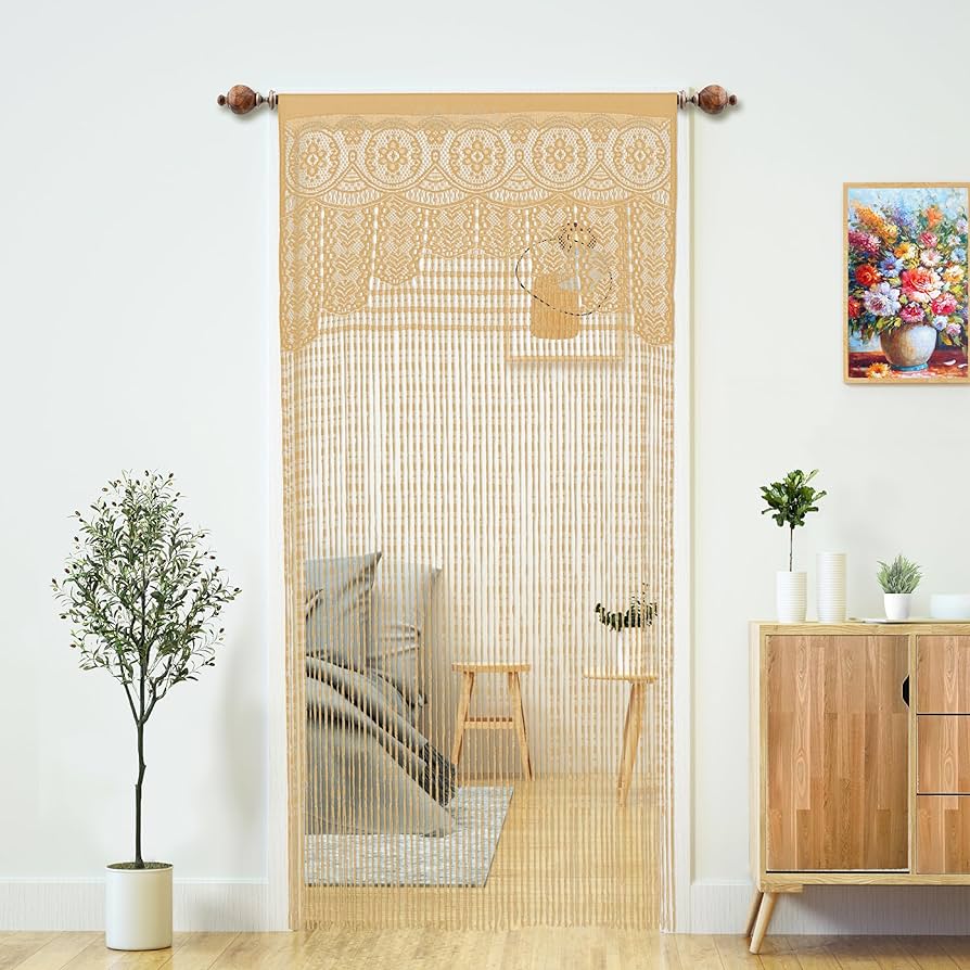 Estilo Boho Chic: Cortinas de Bambu e Detalhes Macramê - inspiração