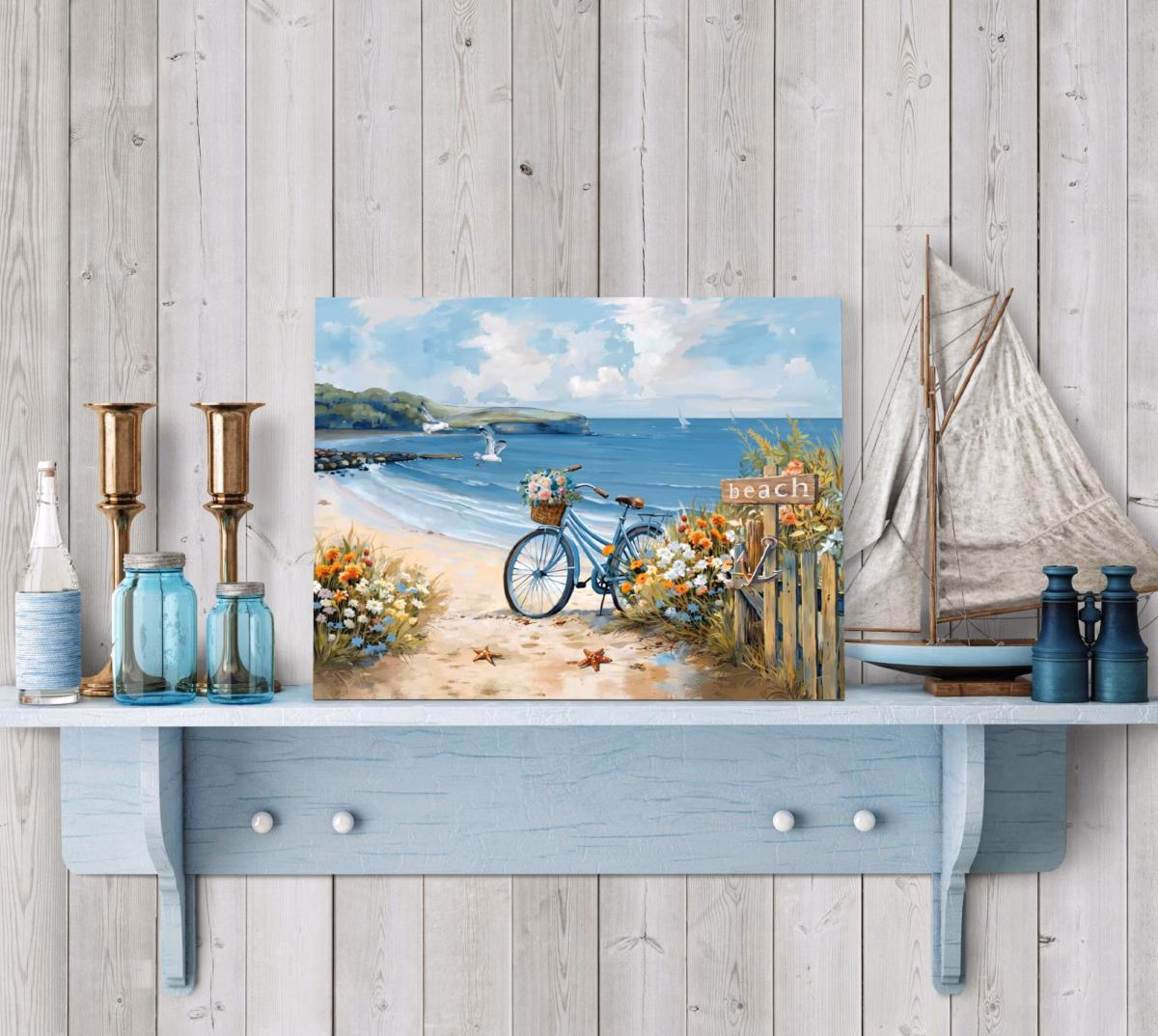 Quadros com Paisagens Marinhas: Arte que Relaxa e Inspira - detalhe