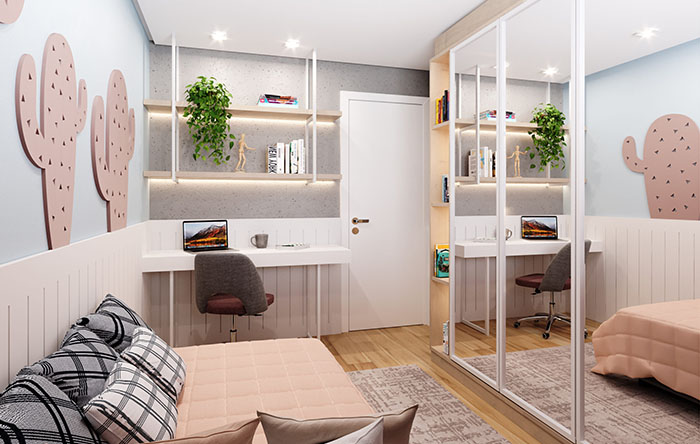 Quarto Feminino com Cantinho de Leitura: Um Espaço Relaxante e Inspirador - ideia