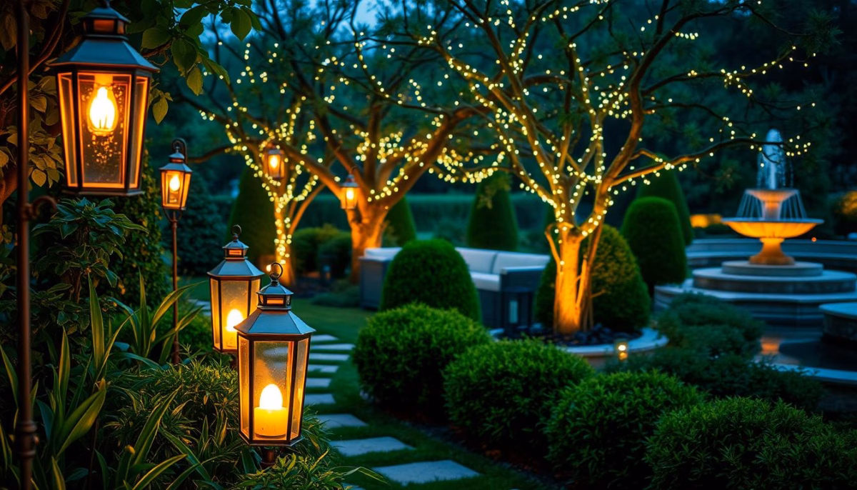 Spots no Jardim: Crie um Refúgio Noturno Encantador - detalhe