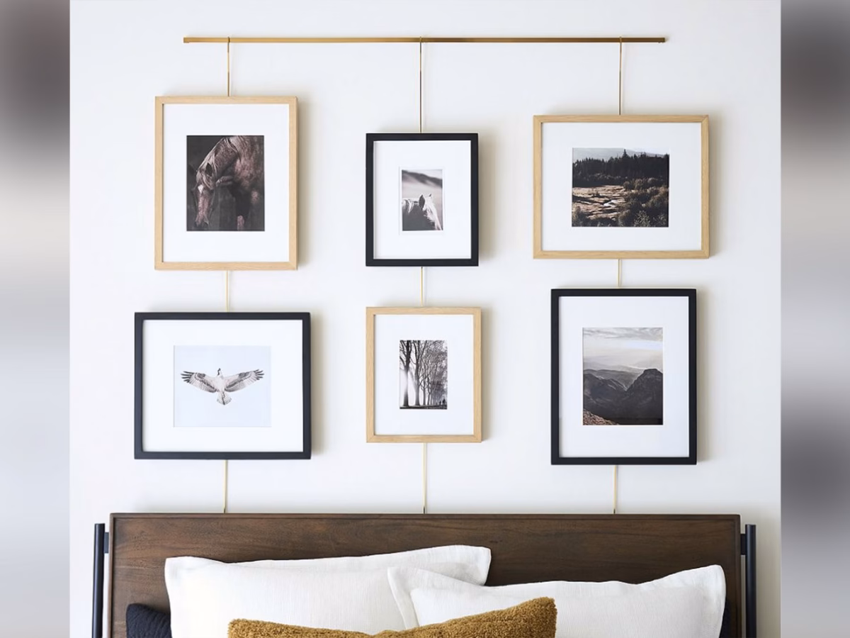 Trilho de Quadros Assimétricos: Uma Galeria de Arte Dinâmica - detalhe