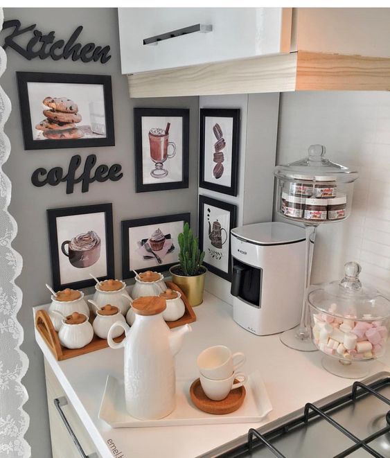 Cantinho do Café Funcional com Carrinho Bar: Praticidade e Versatilidade - detalhe