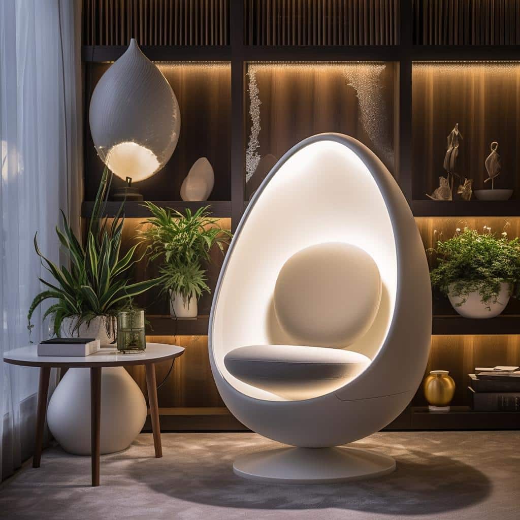 Poltrona Egg: Design Icônico para Ambientes Modernos - detalhe