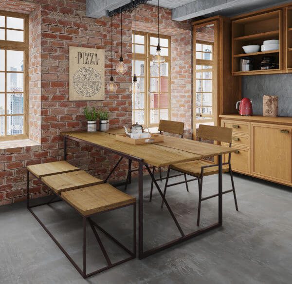 Estilo Industrial Elegante: Móveis que Combinam Metal e Madeira - inspiração