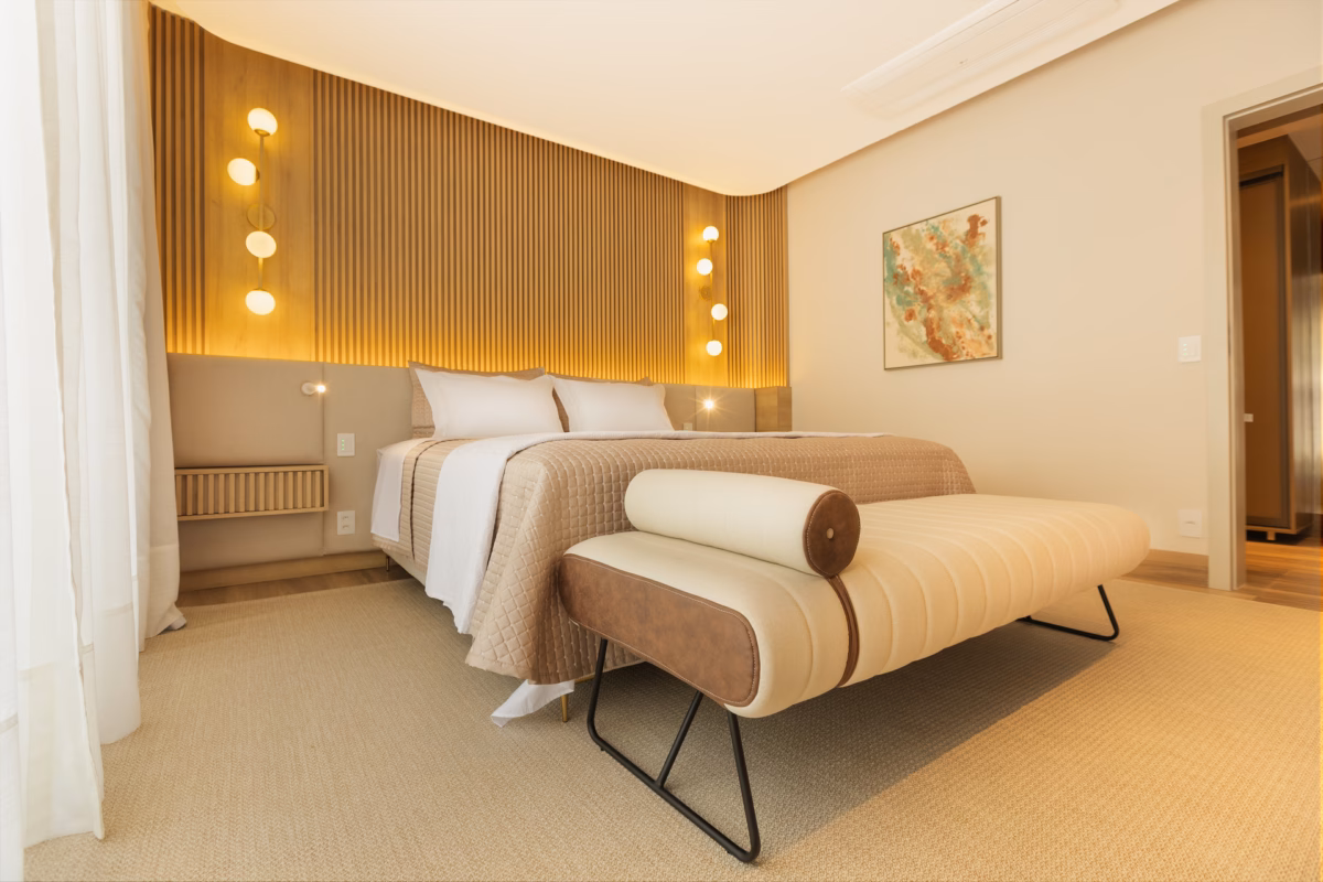 Quarto 2x2 com Iluminação Estratégica e Fitas de LED - detalhe