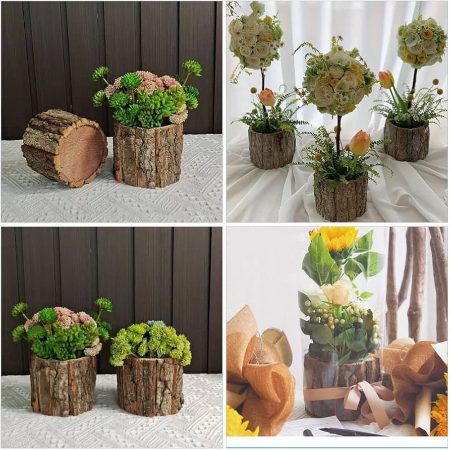 Com Casca de Árvore como Vaso: Natureza Pura - ideia