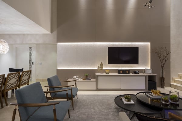 Conectividade e Design com Iluminação Embutida - inspiração