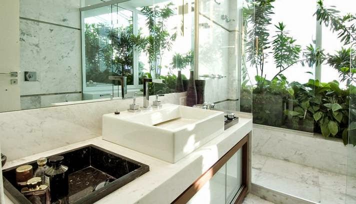 Nicho com Plantas: Um Jardim Vertical no Seu Banheiro! - detalhe