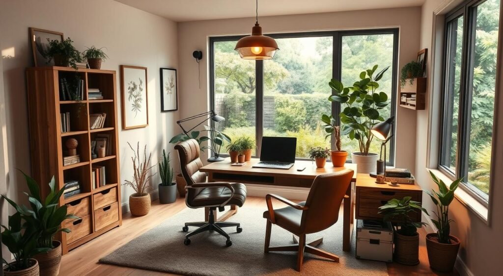 Home Office Colorido com Nichos Divertidos: Alegre e Organizado! - ideia