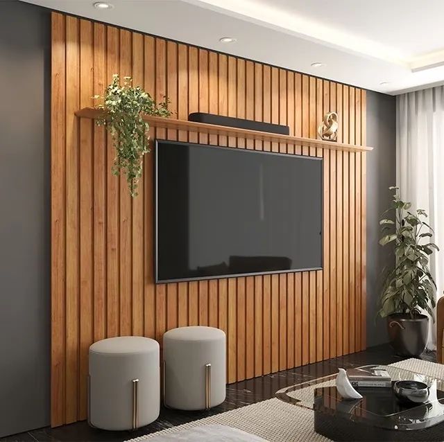 Painel Ripado com Detalhes em Metal: Toque Industrial Chic - ideia