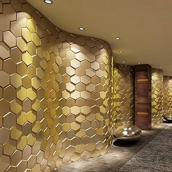 Luxo Discreto: Revestimento 3D Dourado ou Metalizado para Detalhes Glamourosos - inspiração