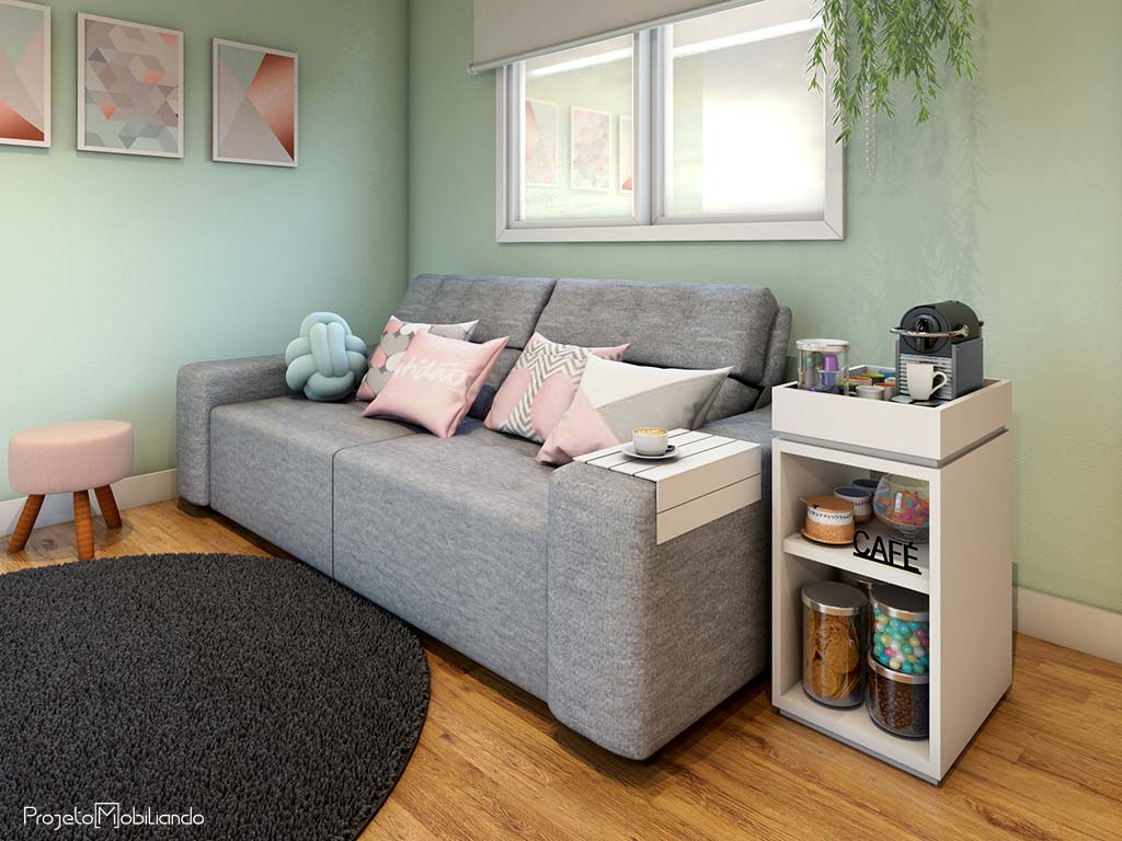 Rosa e Verde: Frescor e Vida Para Sua Sala - detalhe