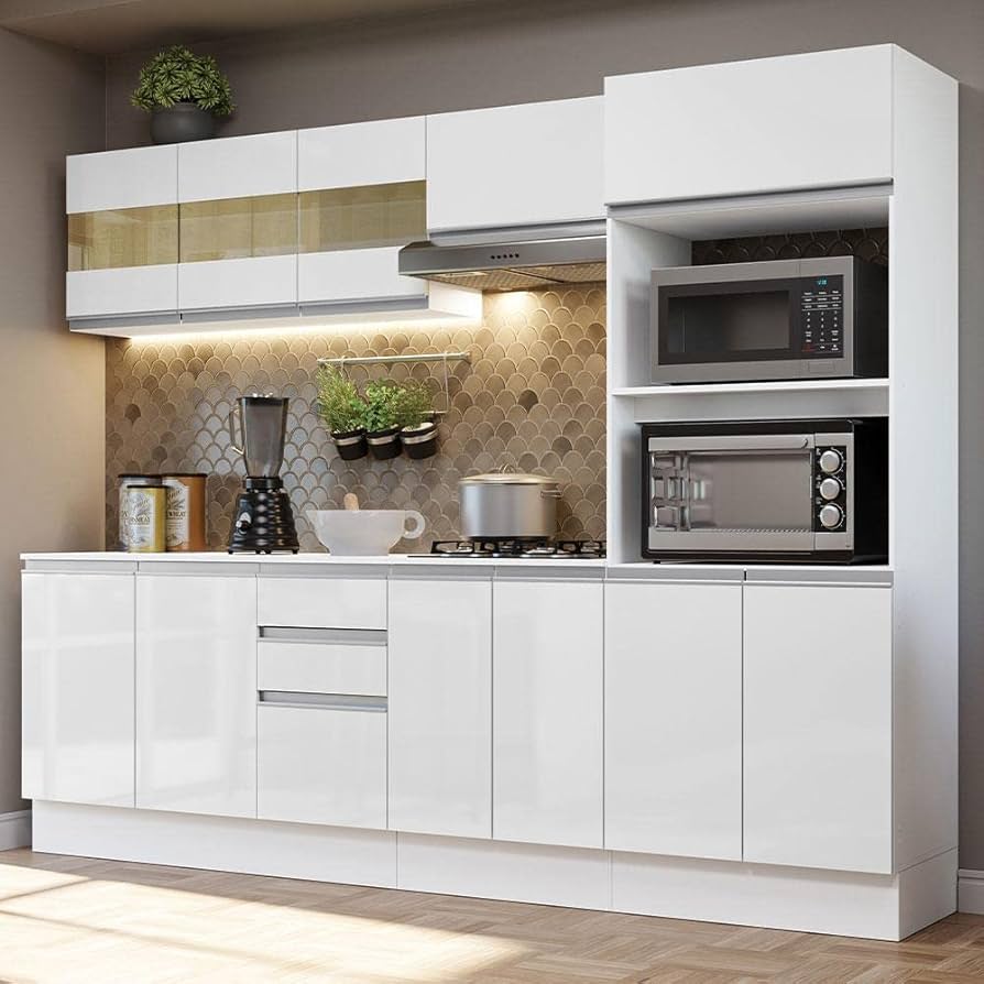 Armário de Cozinha em MDF com Aplicação de Espelhos Bisotados: Ampliação e Glamour! - detalhe