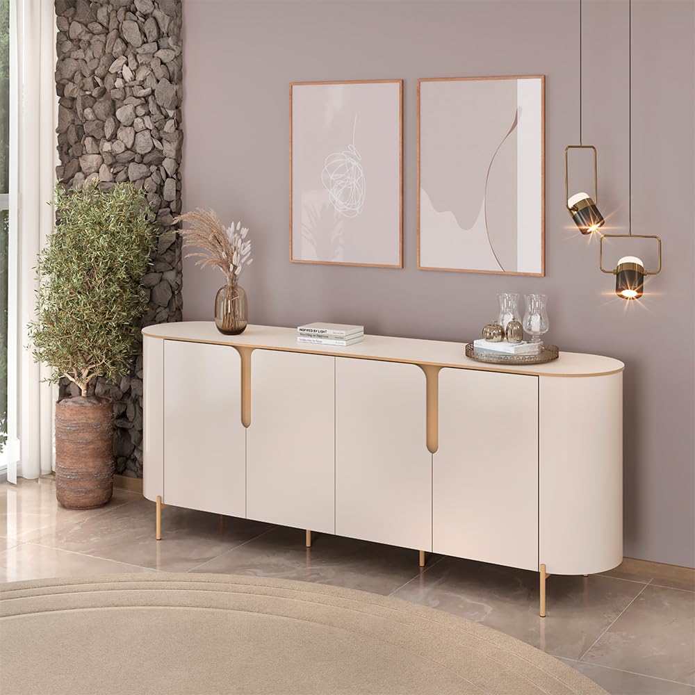 Buffet com Detalhes em Dourado: Glamour e Sofisticação em Cada Reflexo - ideia