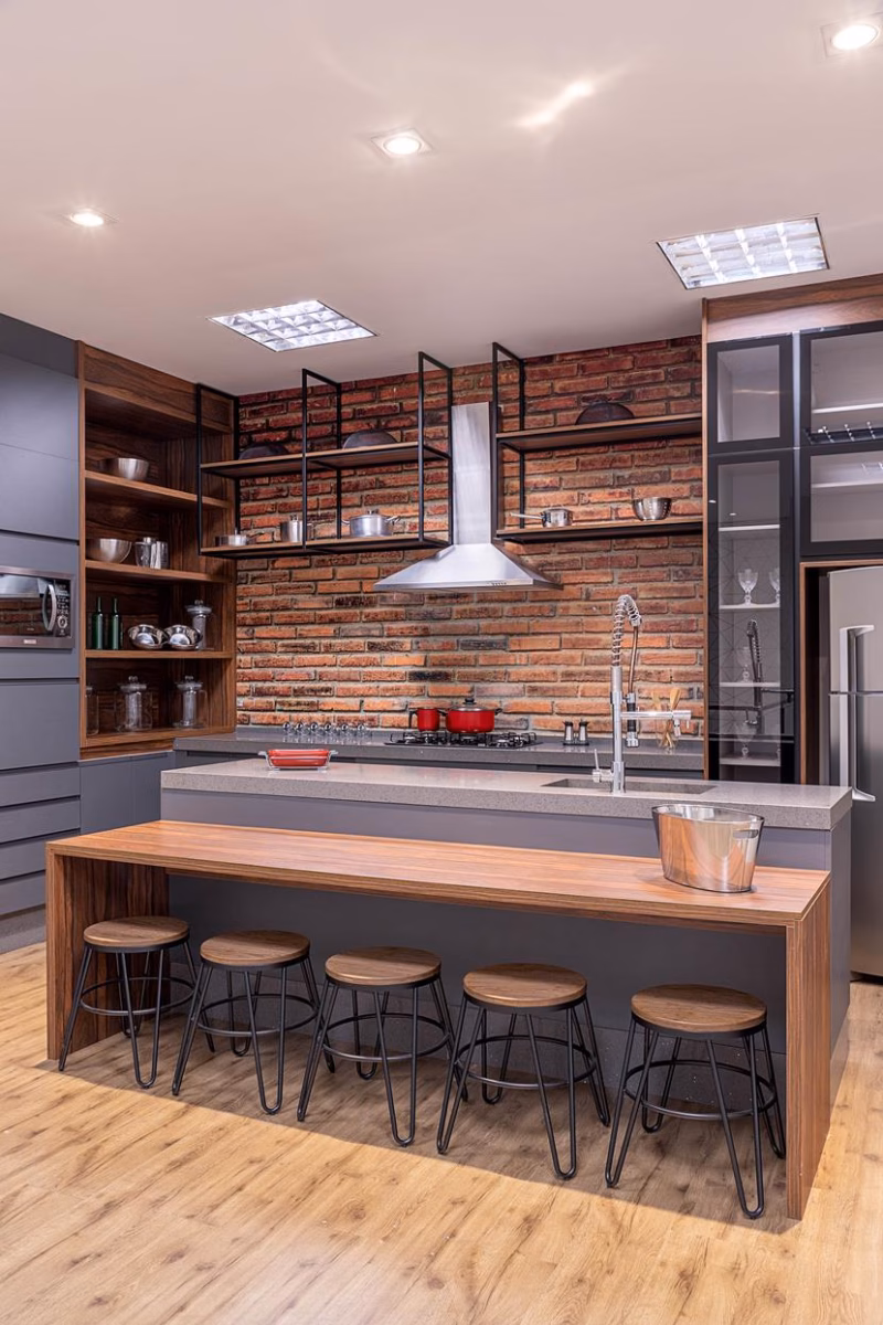 Estilo Industrial Elegante: Móveis que Combinam Metal e Madeira - detalhe