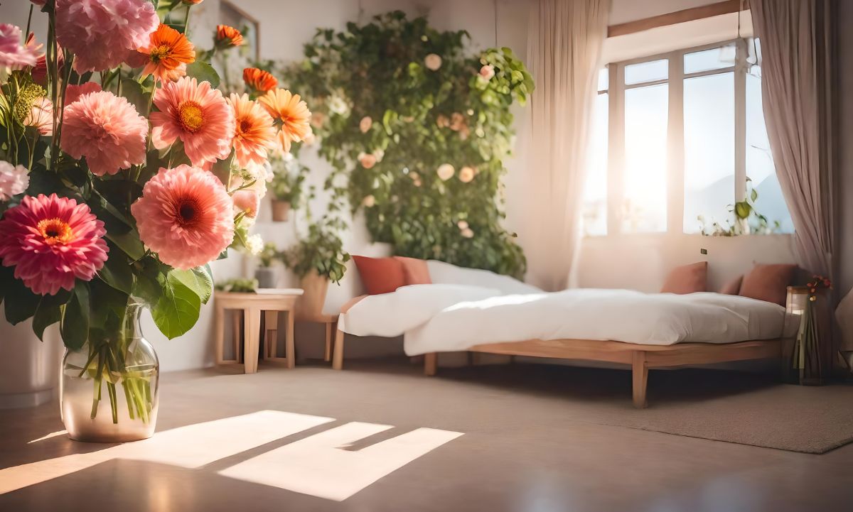 Quarto Feminino com Plantas: Natureza e Frescor no seu Refúgio - detalhe