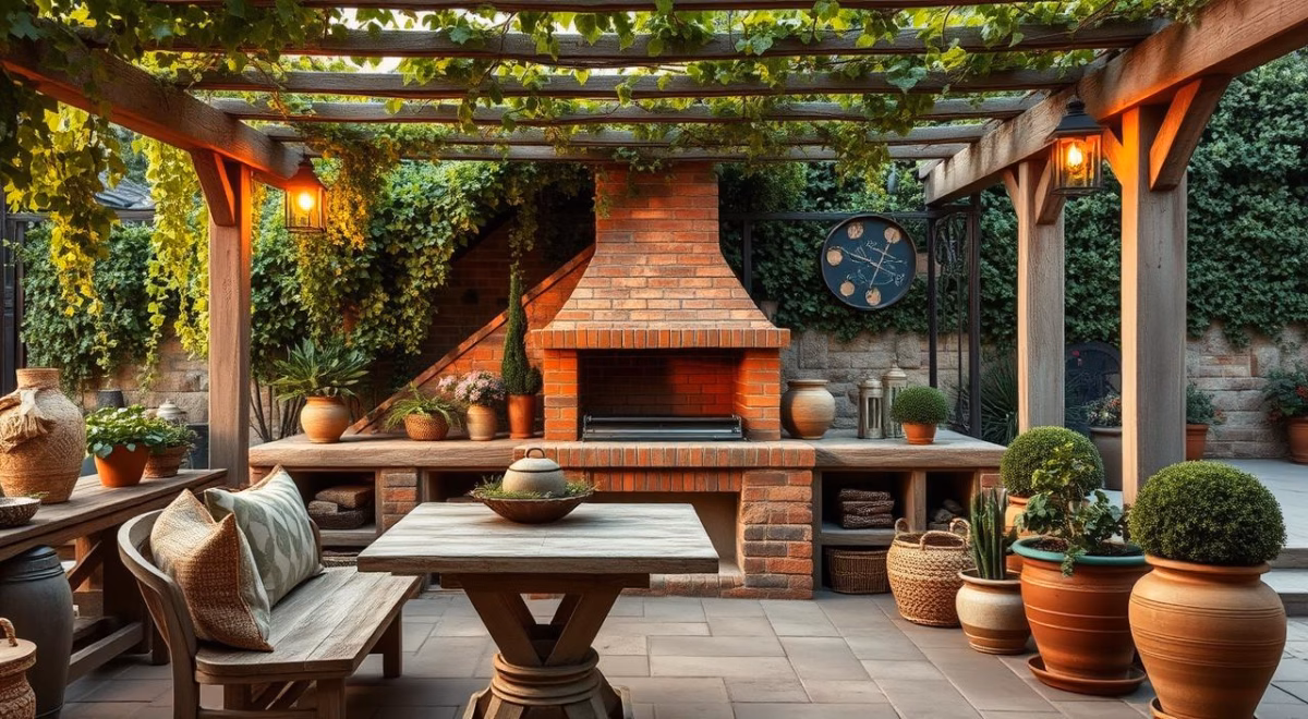 Conexão com a Terra: Piso de Cerâmica Rústica e Mobiliário de Madeira Maciça - detalhe