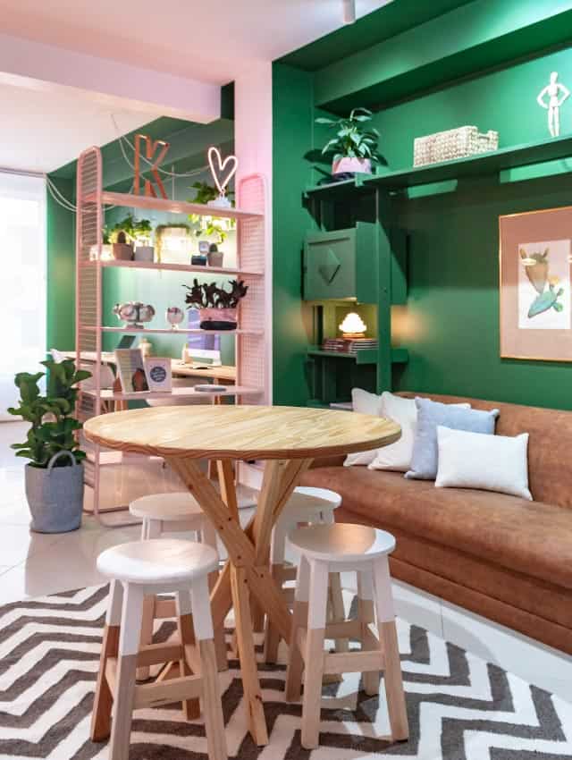 Rosa e Verde: Frescor e Vida Para Sua Sala - ideia