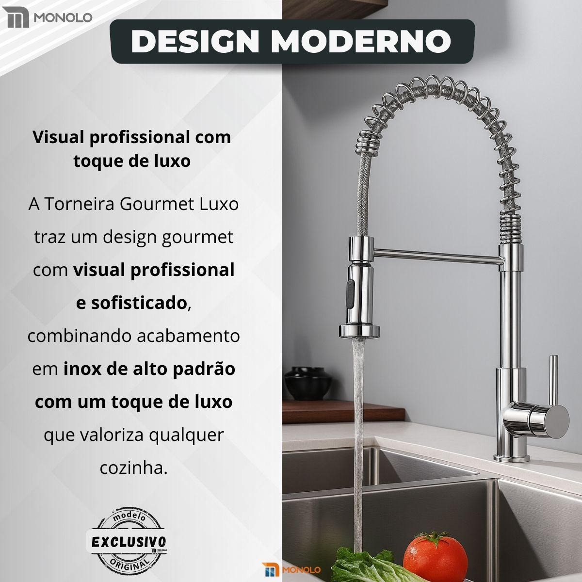 Com Torneira Gourmet de Design Moderno - detalhe