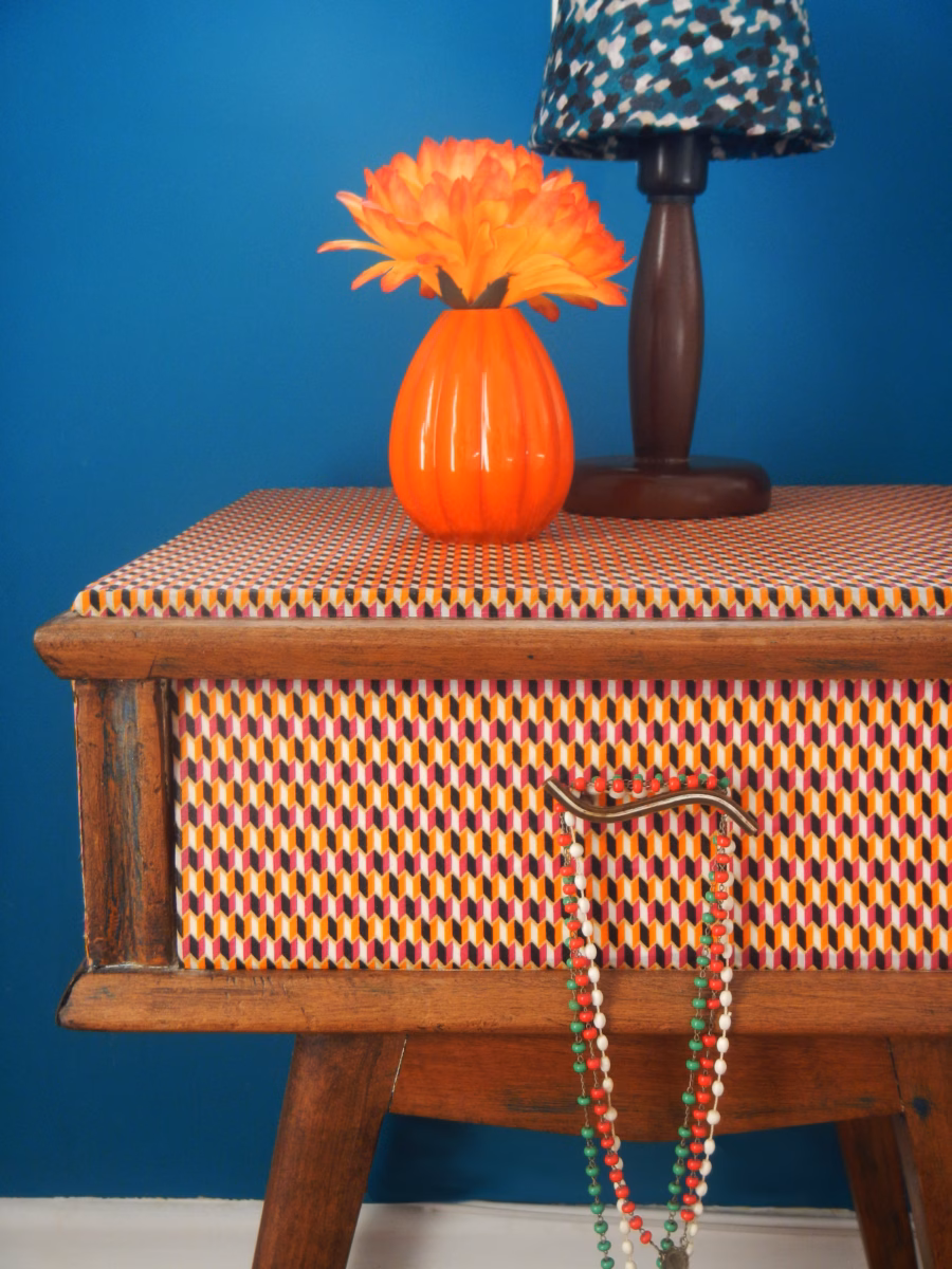 Móveis Repaginados com Tecidos Estampados - inspiração