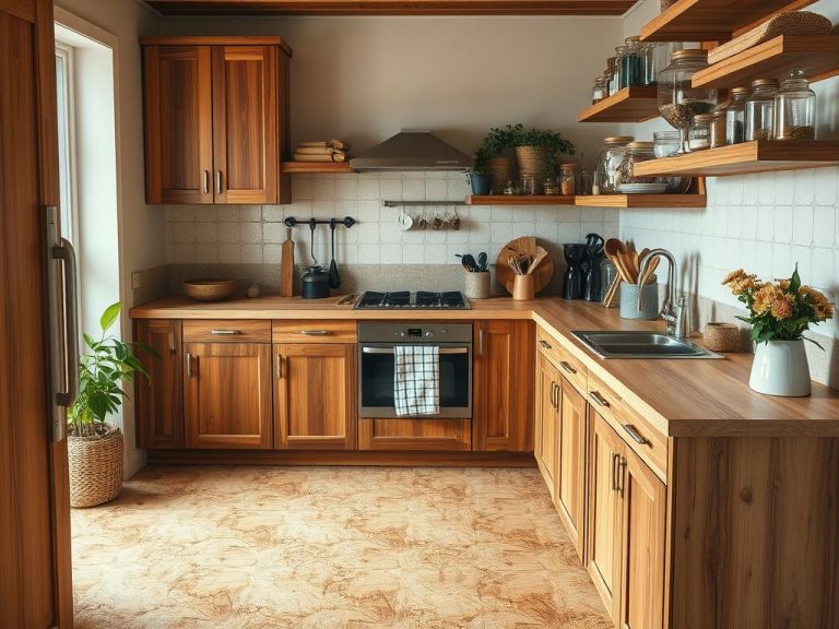 Sustentabilidade em Foco: Cozinha com Detalhes em Bambu e Madeira de Demolição - inspiração