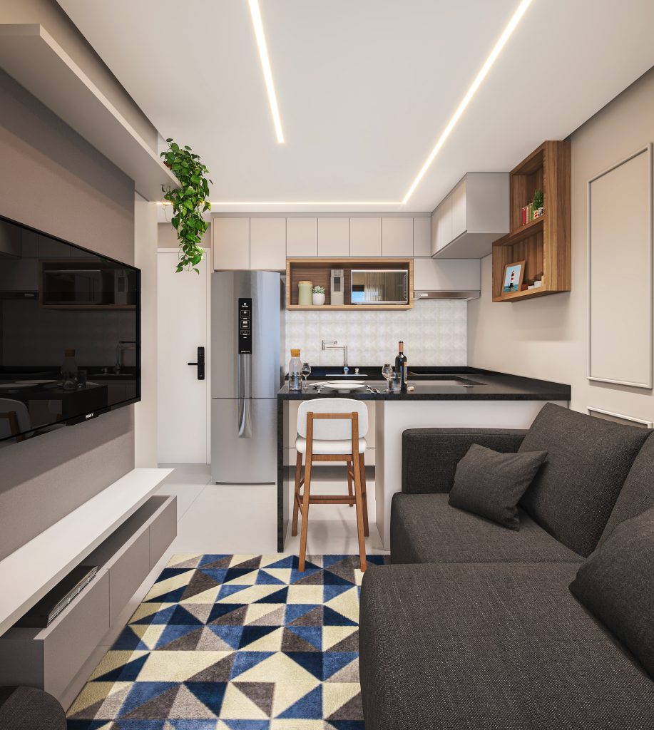 Cozinha Planejada com Integração à Sala: Ampliando Espaços e Conectando Ambientes - ideia