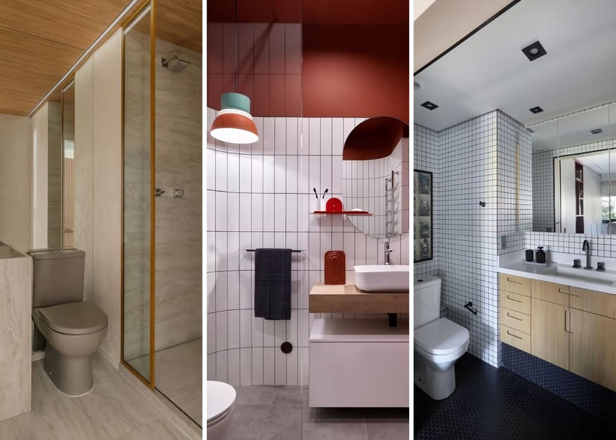 Banheiro Pequeno Tropical: Cores Vibrantes e Folhagens Exuberantes - ideia