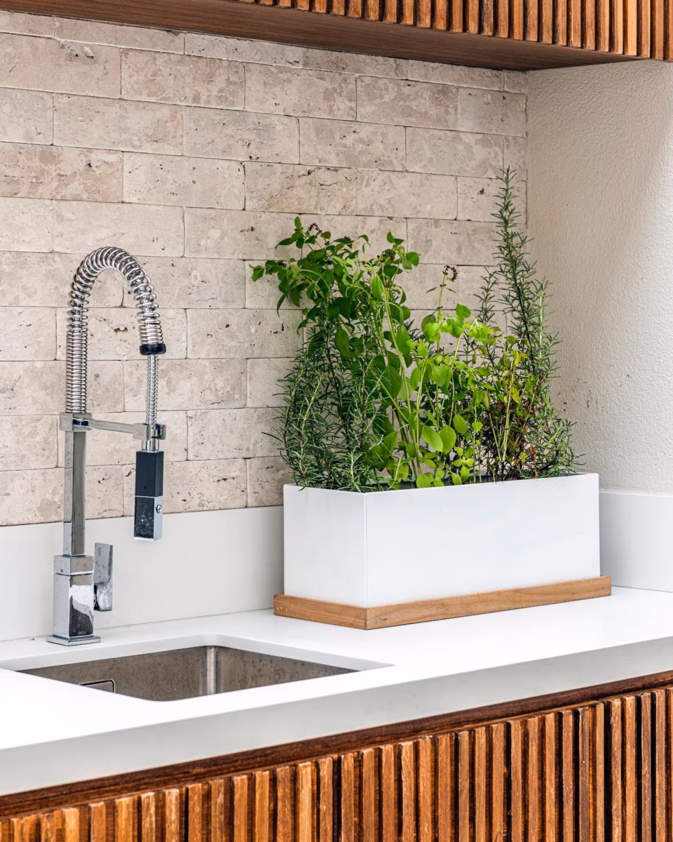 Com Plantas e Mini Horta: Frescor e Vitalidade na Sua Cozinha - detalhe