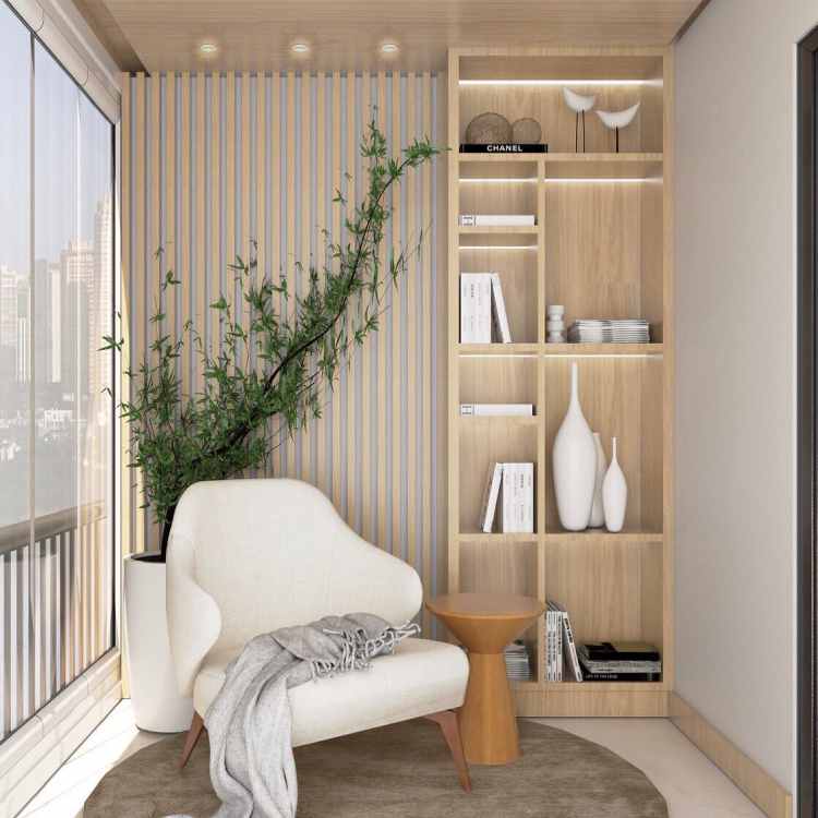 Cantinho da Leitura: Poltrona Confortável e Iluminação Quente - ideia