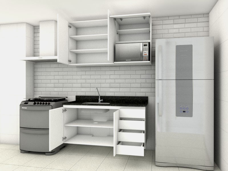 Cozinha Minimalista com Bancada Multifuncional - inspiração