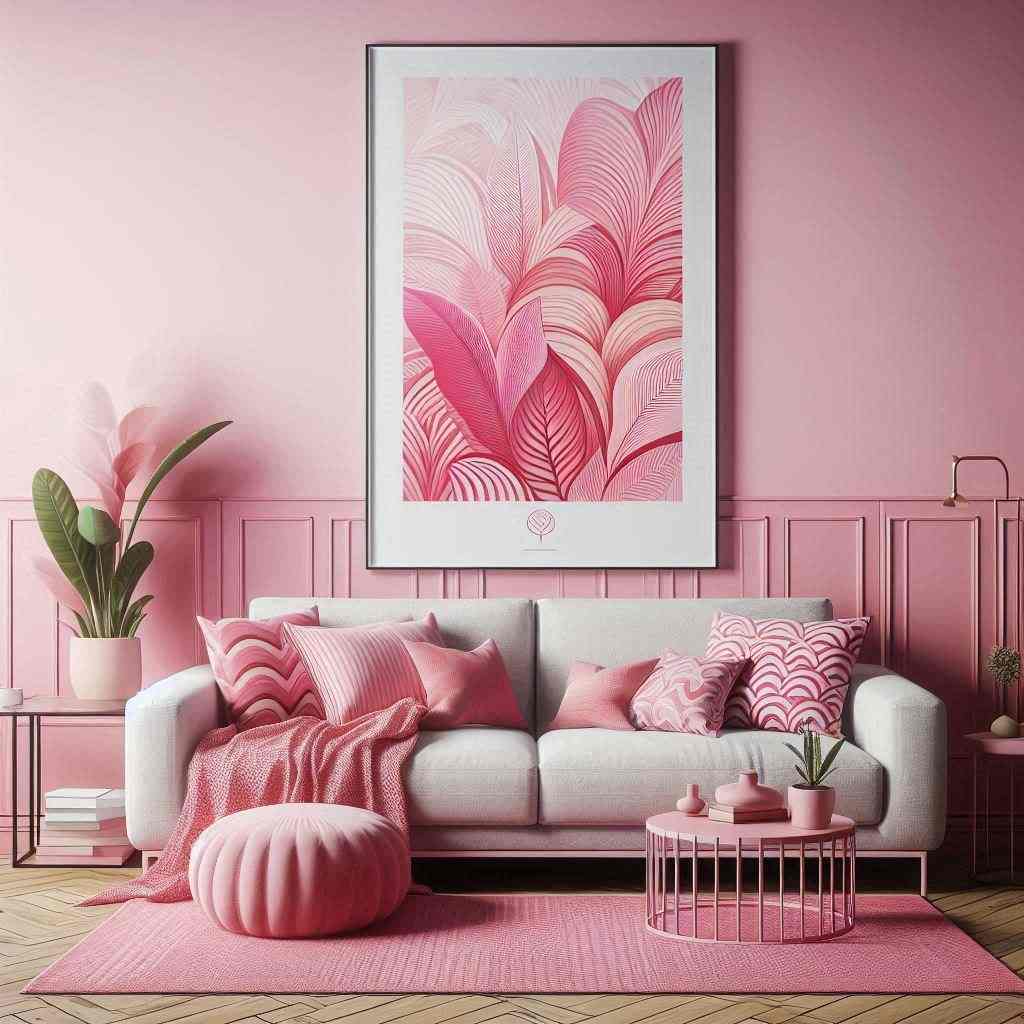 Rosa na Parede com Textura: Uma Experiência Sensorial Única - ideia