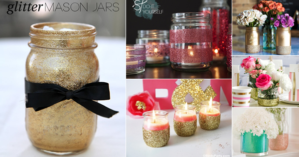 Potes de Vidro com Aplicação de Pedrarias e Glitter: Brilho e Glamour - detalhe