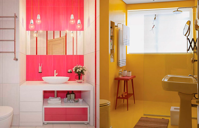 Banheiro Colorido: Explosão de Tons Vibrantes e Acessórios Divertidos - inspiração