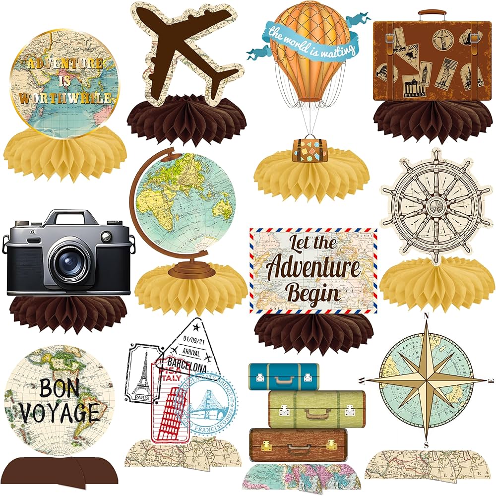 Mesa de Centro Temática: Decoração de Viagem - detalhe